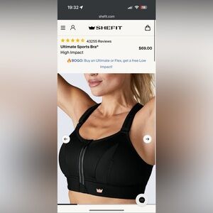 SHEFIT Sports Bra High Impact Medium NWOT